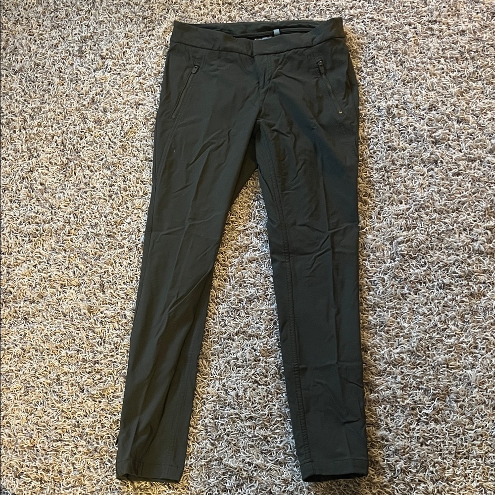 Olive green straight leg Athleta work pants